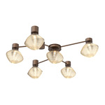 Mesa Hub & Spoke Ceiling Flush / Wall Sconce - Burnished Bronze / Mesa Amber