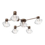 Mesa Hub & Spoke Ceiling Flush / Wall Sconce - Burnished Bronze / Mesa Clear