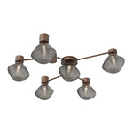 Mesa Hub & Spoke Ceiling Flush / Wall Sconce - Burnished Bronze / Mesa Smoke