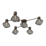 Mesa Hub & Spoke Ceiling Flush / Wall Sconce - Flat Bronze / Mesa Smoke