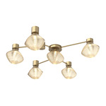Mesa Hub & Spoke Ceiling Flush / Wall Sconce - Gilded Brass / Mesa Amber
