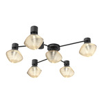 Mesa Hub & Spoke Ceiling Flush / Wall Sconce - Matte Black / Mesa Amber