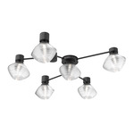 Mesa Hub & Spoke Ceiling Flush / Wall Sconce - Matte Black / Mesa Clear