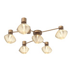 Mesa Hub & Spoke Ceiling Flush / Wall Sconce - Novel Brass / Mesa Amber