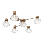 Mesa Hub & Spoke Ceiling Flush / Wall Sconce - Novel Brass / Mesa Clear