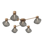 Mesa Hub & Spoke Ceiling Flush / Wall Sconce - Novel Brass / Mesa Smoke
