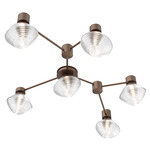 Mesa Hub & Spoke Linear Ceiling Light / Wall Sconce - Burnished Bronze / Mesa Clear