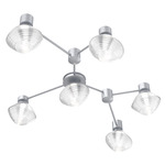 Mesa Hub & Spoke Linear Ceiling Light / Wall Sconce - Classic Silver / Mesa Clear