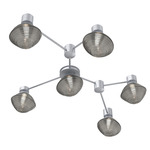 Mesa Hub & Spoke Linear Ceiling Light / Wall Sconce - Classic Silver / Mesa Smoke