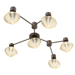Mesa Hub & Spoke Linear Ceiling Light / Wall Sconce - Flat Bronze / Mesa Amber