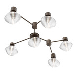 Mesa Hub & Spoke Linear Ceiling Light / Wall Sconce - Flat Bronze / Mesa Clear