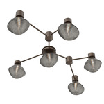 Mesa Hub & Spoke Linear Ceiling Light / Wall Sconce - Flat Bronze / Mesa Smoke