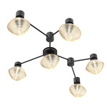Mesa Hub & Spoke Linear Ceiling Light / Wall Sconce - Matte Black / Mesa Amber