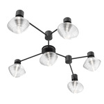 Mesa Hub & Spoke Linear Ceiling Light / Wall Sconce - Matte Black / Mesa Clear