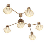 Mesa Hub & Spoke Linear Ceiling Light / Wall Sconce - Novel Brass / Mesa Amber