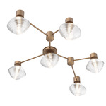 Mesa Hub & Spoke Linear Ceiling Light / Wall Sconce - Novel Brass / Mesa Clear