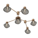 Mesa Hub & Spoke Linear Ceiling Light / Wall Sconce - Novel Brass / Mesa Smoke