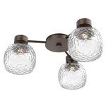 Vessel Hub & Spoke Ceiling Flush / Wall Sconce - Flat Bronze / Vessel Clear