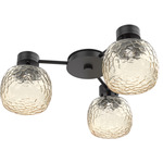 Vessel Hub & Spoke Ceiling Flush / Wall Sconce - Matte Black / Vessel Amber