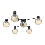 Vessel Hub & Spoke Ceiling Flush / Wall Sconce - Matte Black / Vessel Amber