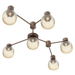 Vessel Hub & Spoke Linear Ceiling Flush / Wall Sconce - Burnished Bronze / Vessel Amber