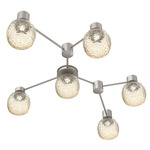 Vessel Hub & Spoke Linear Ceiling Flush / Wall Sconce - Beige Silver / Vessel Amber