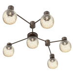 Vessel Hub & Spoke Linear Ceiling Flush / Wall Sconce - Flat Bronze / Vessel Amber