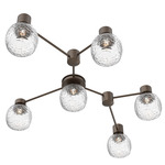 Vessel Hub & Spoke Linear Ceiling Flush / Wall Sconce - Flat Bronze / Vessel Clear