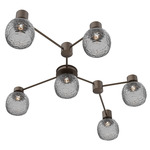 Vessel Hub & Spoke Linear Ceiling Flush / Wall Sconce - Flat Bronze / Vessel Smoke