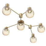 Vessel Hub & Spoke Linear Ceiling Flush / Wall Sconce - Gilded Brass / Vessel Amber