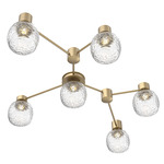Vessel Hub & Spoke Linear Ceiling Flush / Wall Sconce - Gilded Brass / Vessel Clear