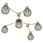 Vessel Hub & Spoke Linear Ceiling Flush / Wall Sconce - Gilded Brass / Vessel Smoke