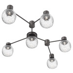 Vessel Hub & Spoke Linear Ceiling Flush / Wall Sconce - Graphite / Vessel Clear