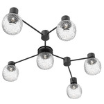 Vessel Hub & Spoke Linear Ceiling Flush / Wall Sconce - Matte Black / Vessel Clear