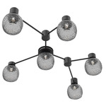 Vessel Hub & Spoke Linear Ceiling Flush / Wall Sconce - Matte Black / Vessel Smoke