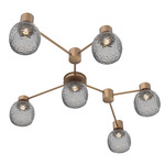Vessel Hub & Spoke Linear Ceiling Flush / Wall Sconce - Novel Brass / Vessel Smoke