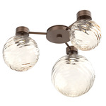 Gaia Hub & Spoke Ceiling Semi Flush Light - Burnished Bronze / Amber