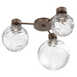 Gaia Hub & Spoke Ceiling Semi Flush Light - Burnished Bronze / Clear