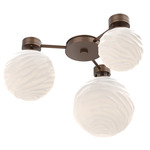 Gaia Hub & Spoke Ceiling Semi Flush Light - Burnished Bronze / White