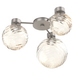 Gaia Hub & Spoke Ceiling Semi Flush Light - Beige Silver / Amber