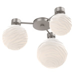 Gaia Hub & Spoke Ceiling Semi Flush Light - Beige Silver / White