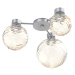 Gaia Hub & Spoke Ceiling Semi Flush Light - Classic Silver / Amber
