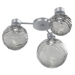 Gaia Hub & Spoke Ceiling Semi Flush Light - Classic Silver / Smoke