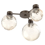 Gaia Hub & Spoke Ceiling Semi Flush Light - Flat Bronze / Amber