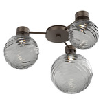 Gaia Hub & Spoke Ceiling Semi Flush Light - Flat Bronze / Smoke