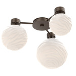 Gaia Hub & Spoke Ceiling Semi Flush Light - Flat Bronze / White