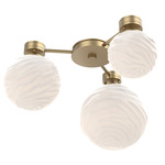 Gaia Hub & Spoke Ceiling Semi Flush Light - Gilded Brass / White