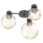 Gaia Hub & Spoke Ceiling Semi Flush Light - Graphite / Amber