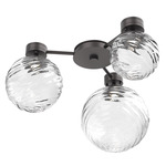 Gaia Hub & Spoke Ceiling Semi Flush Light - Graphite / Clear