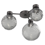 Gaia Hub & Spoke Ceiling Semi Flush Light - Graphite / Smoke